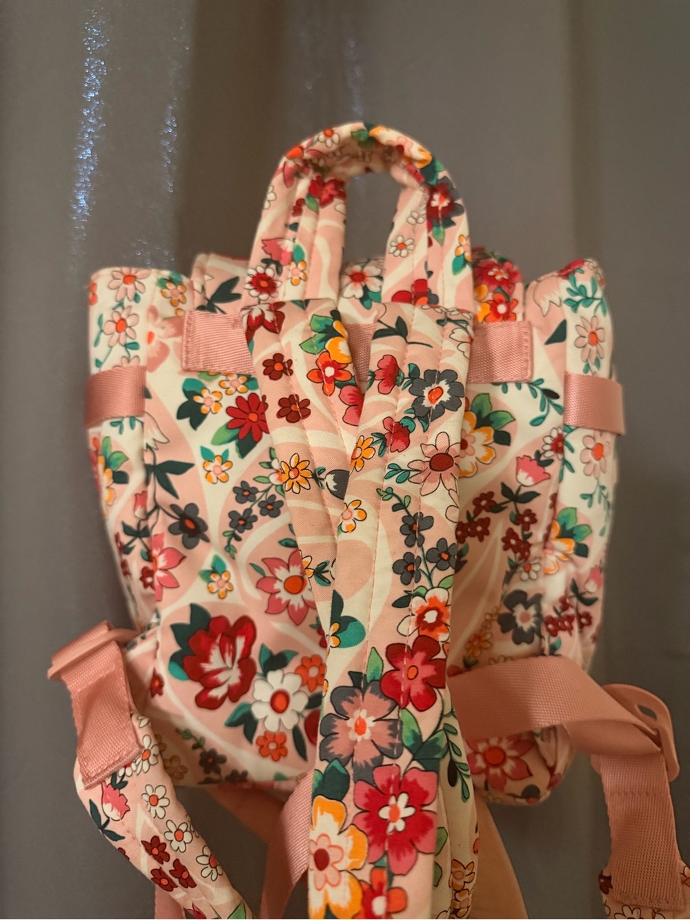 Vera Bradley Floral Pink Canvas Mini Backpack - Picture 2 of 4